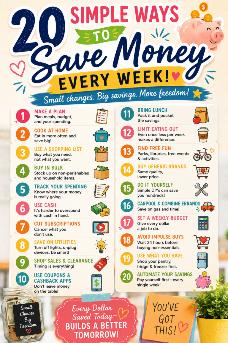 20 Simple Ways to Save Money Every Week